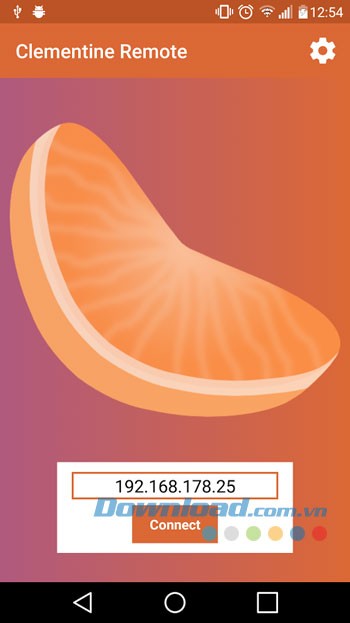 Giao diện sử dụng ứng dụng Clementine Remote