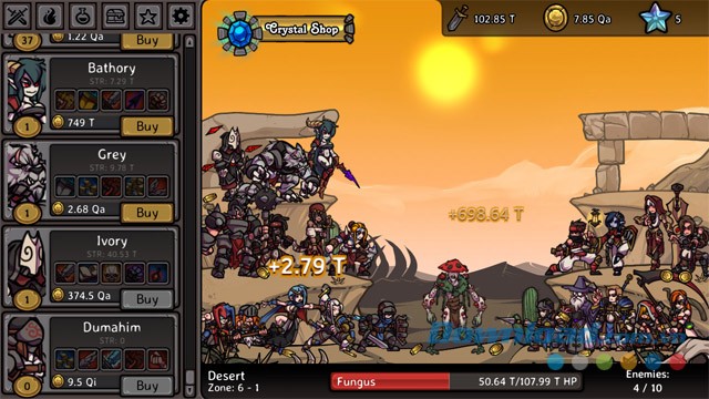Tích cực nhấp chuột trong game miễn phí Clicker Guild cho máy tính