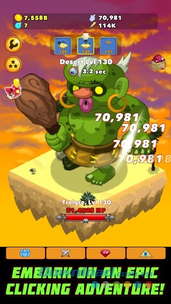 Phiêu lưu qua nhiều thế giới khác nhau trong game Clicker Heroes