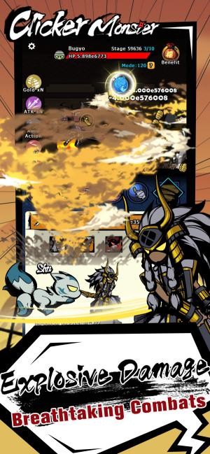 Clicker Monster đưa bạn vào các trận chiến quái vật kịch tính