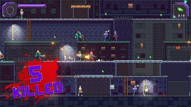 Lối chơi của Climb and Fight: Mafia game là sự pha trộn giữa hành động đi cảnh 2D với bắn súng cường độ cao