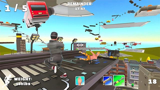 Đẩy hoặc bắn súng để loại bỏ từng đối thủ trên đấu trường 24 người