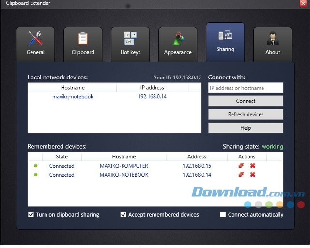 Portable phần mềm không cần cài đặt cho Clipboard Extender