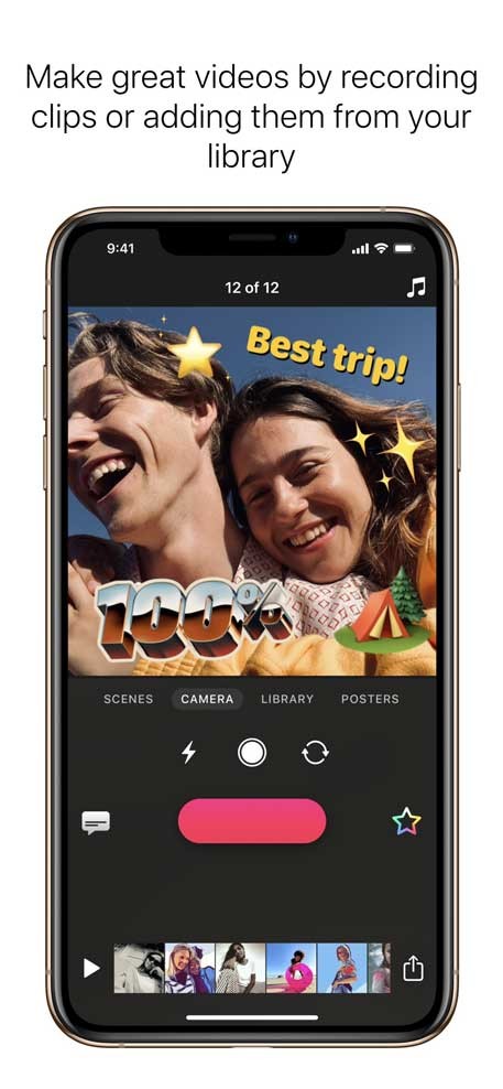 Clips cho iOS hỗ trợ quay video