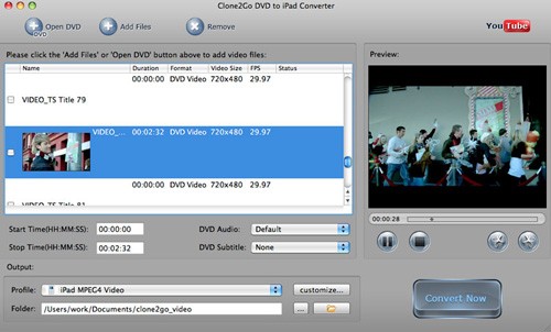 Clone2Go DVD to iPad Converter for Mac