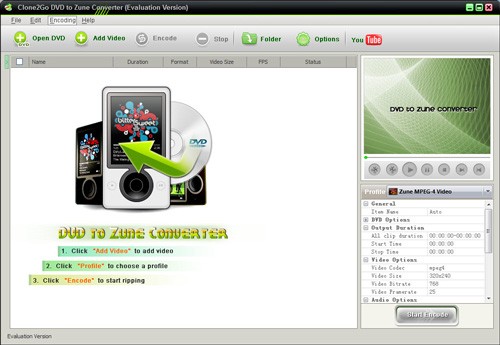 Clone2Go DVD to Zune Converter