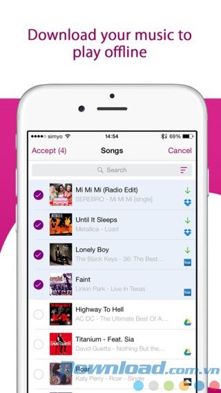 Download nhạc để nghe offline