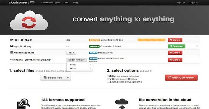 CloudConvert là công cụ chuyển đổi tệp trực tuyến hữu ích