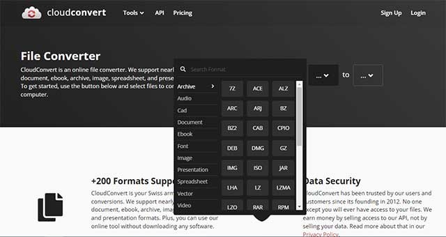 Sử dụng Cloud Convert online mà không cần tải bất kỳ phần mềm nào
