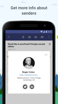 Newton Mail cho Android hiên thông tin người gửi