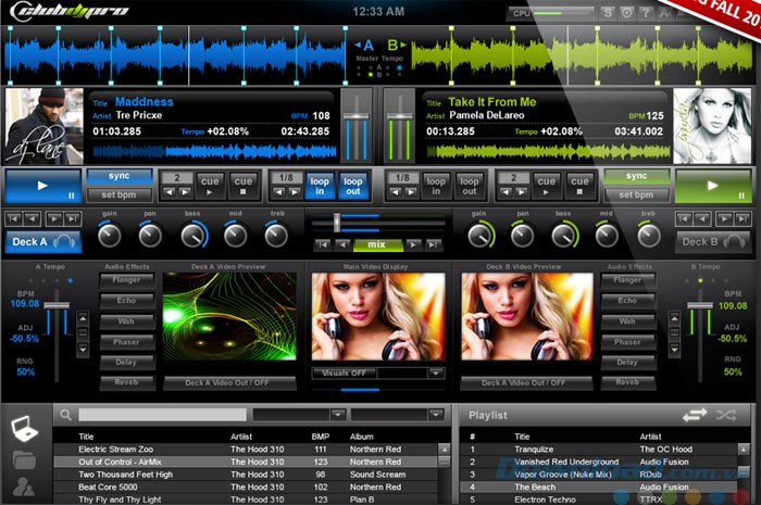 Giao diện chính của ClubDJ Pro VJ