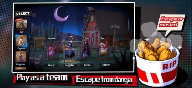 Cùng các đồng đội gà của mình chạy thoát khỏi nguy hiểm