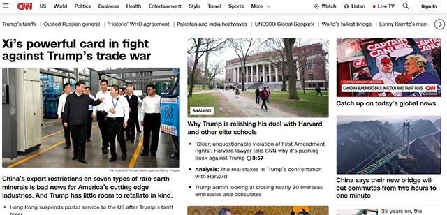 CNN.com là trang web tin tức quốc tế hàng đầu trên thế giới
