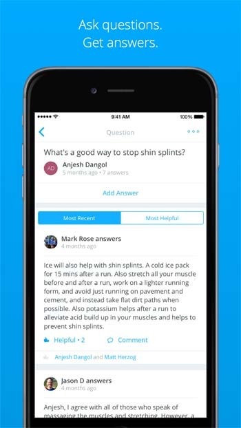 Đặt câu hỏi và nhận câu trả lời từ phía cộng đồng và chuyên gia của Coach.me