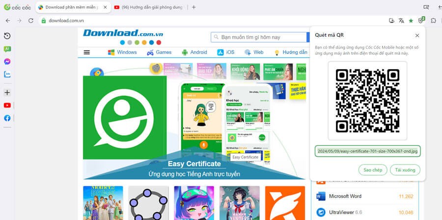 Tạo mã QR truy cập trang web