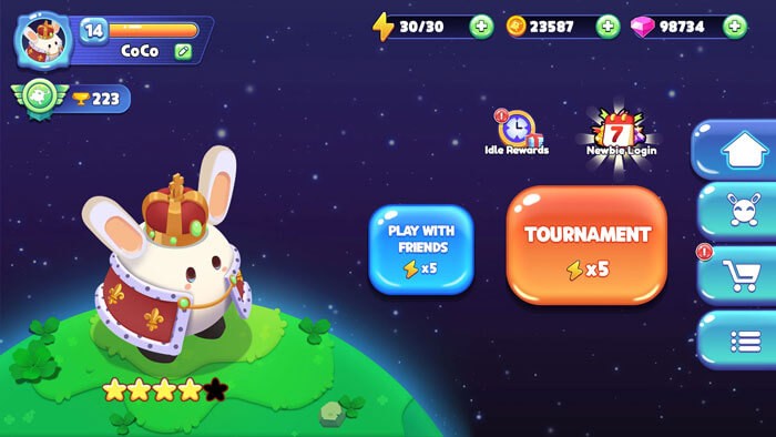 Giao diện trang chủ của game CoCo Hành Tinh Kẹo