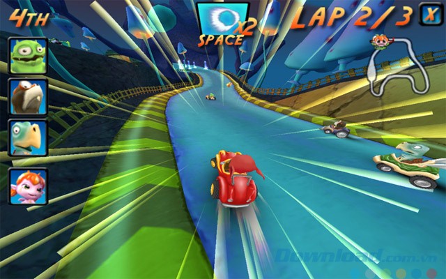 Giao diện chơi game Cocoto Kart Racer
