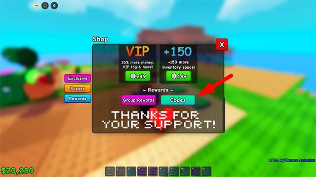 Hướng dẫn nhập code Plants Vs Brainrots