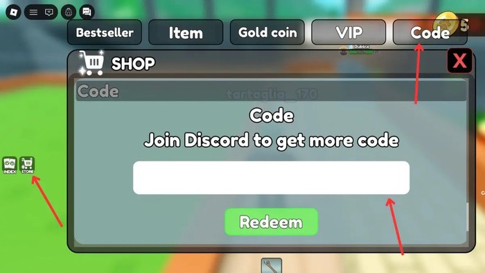 Cửa sổ nhập code Pet Capture Adventure