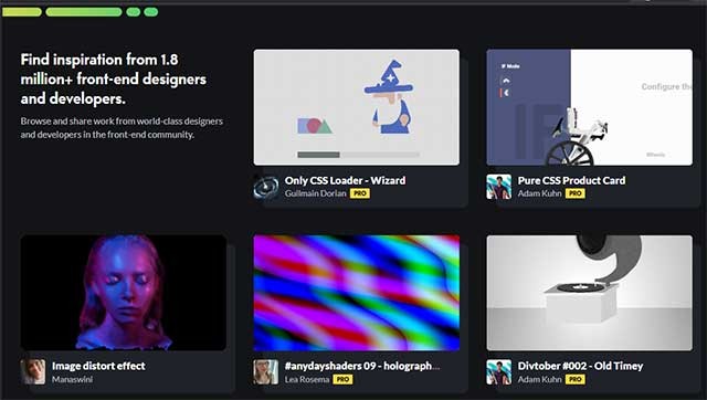 Khám phá nguồn cảm hứng từ hơn 1.8 triệu nhà thiết kế và lập trình viên trên toàn cầu