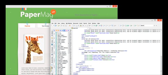 Giao diện CoffeeCup HTML Editor