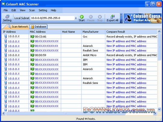 Colasoft MAC Scanner