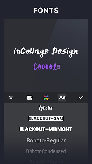 Collage Maker cho Android có bộ font đa dạng