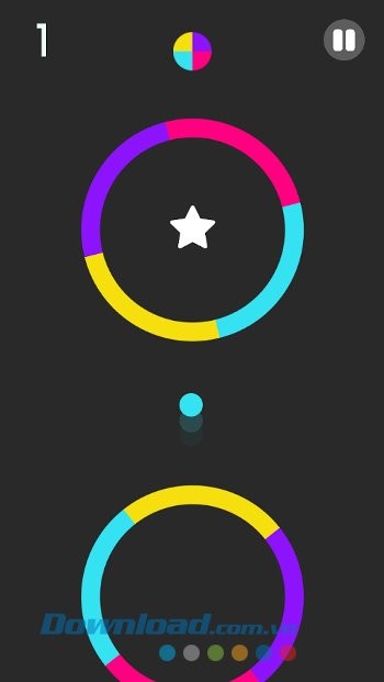 Giao diện màn chơi game Color Switch