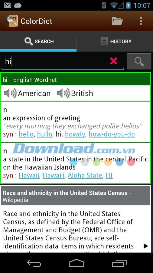 ColorDict Dictionary Wikipedia for Android