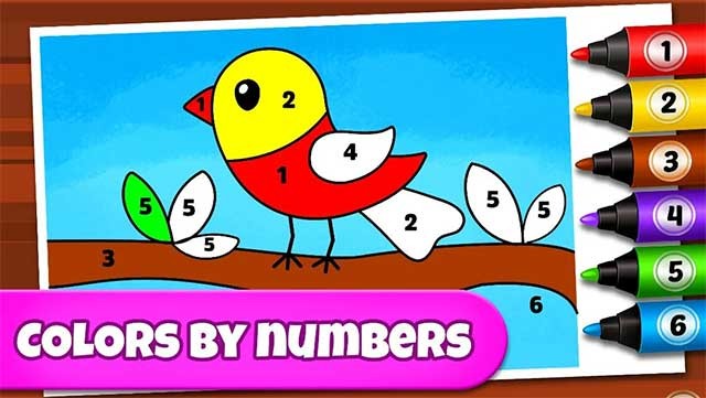 Tô màu theo số để tạo ra một bức tranh tuyệt vời trong Coloring Games for Android