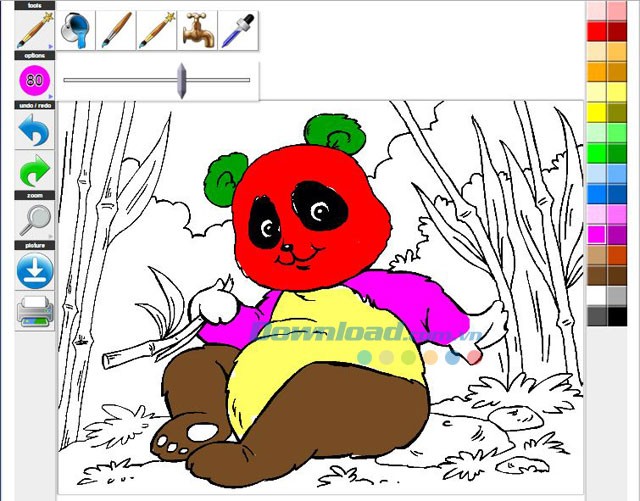 Chọn công cụ trong Coloring Pages