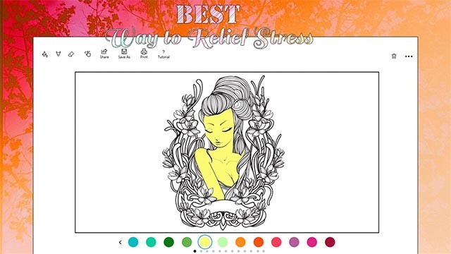 Coloring Book for Me mang đến liệu pháp tinh thần tuyệt vời, giúp xua tan căng thẳng mệt mỏi