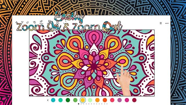 Sử dụng chuột hoặc cử chỉ để tô màu trong Colouring Book for Me app