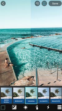 Xem trước bộ lọc khi chụp