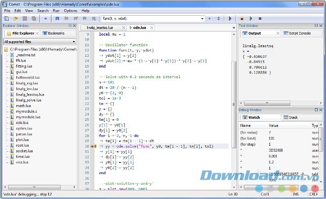 Comet với giao diện làm việc với file Exploner