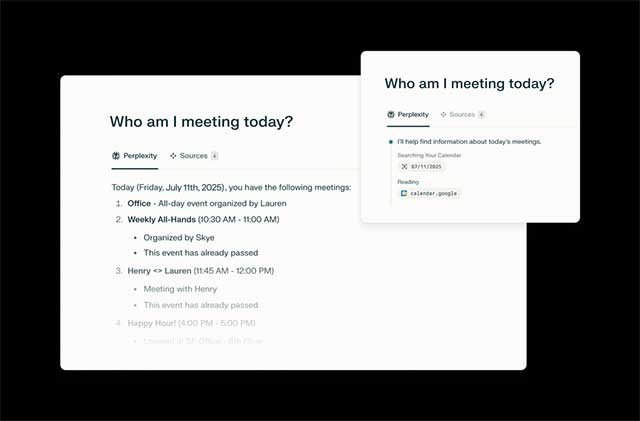 Có thể yêu cầu Comet quản lý email và lịch của bạn