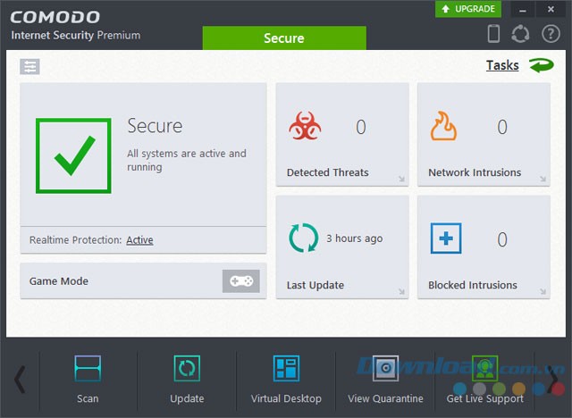 Giao diện Comodo Internet Security 10