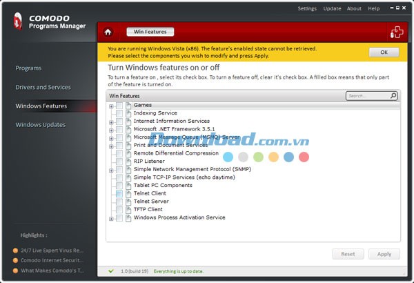 Comodo Programs Manager