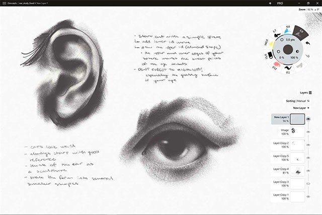 Vẽ hình sáng tạo trên canvas vô cực