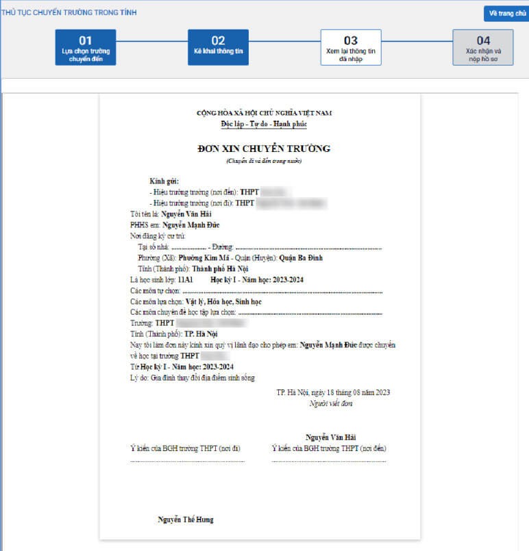 Kiểm tra lại thông tin
