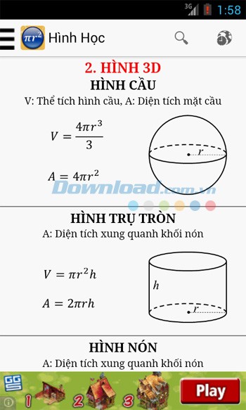 Công thức toán cho Android