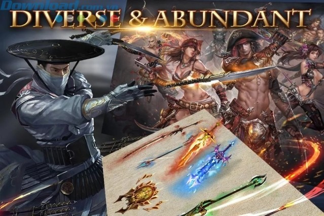 Nhân vật và vũ khí phong phú, đa dạng