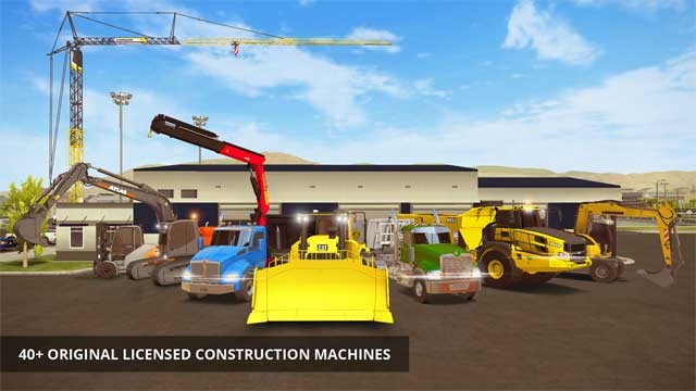 Construction Simulator 2 có hơn 40 cỗ máy xây dựng được thiết kế dựa trên mô hình ngoài đời thực