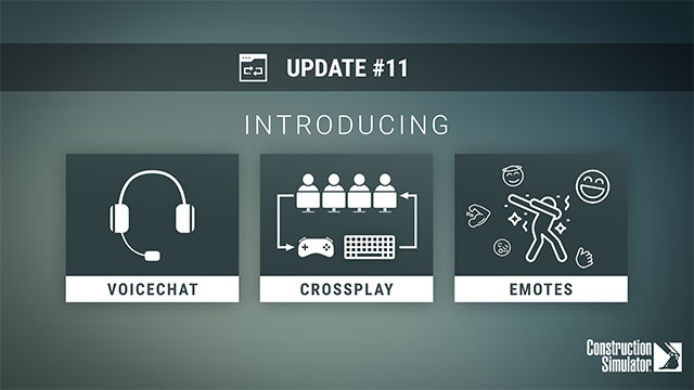 Construction Simulator Update #11 hỗ trợ chơi đa nền tảng, tính năng Voice chat và biểu tượng cảm xúc mới