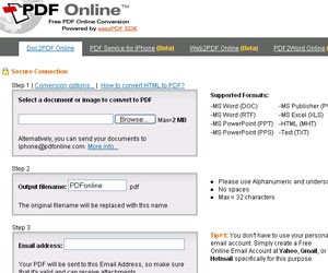 Convert DOC to PDF online