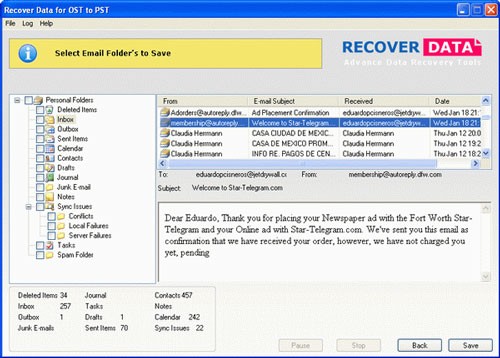 Convert Outlook OST to PST 2010