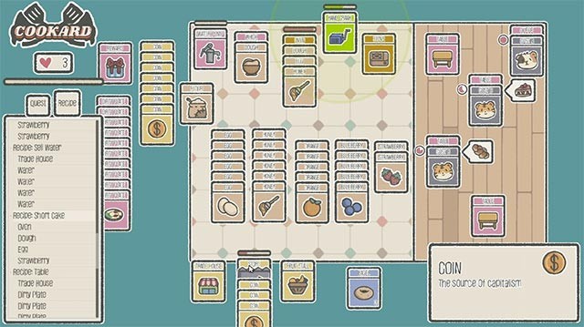 Trò chơi Cookard đòi hỏi tốc độ nhanh và tư duy chiến lược thông minh để chiến thắng