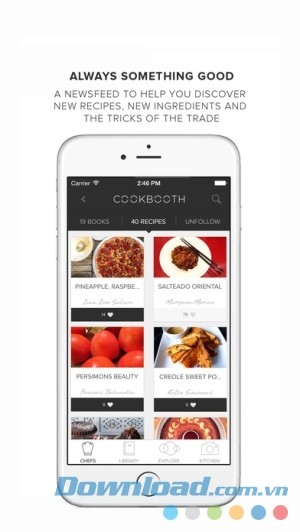 Cookbooth cho iOS tổng hợp bí kíp nấu ăn ngon