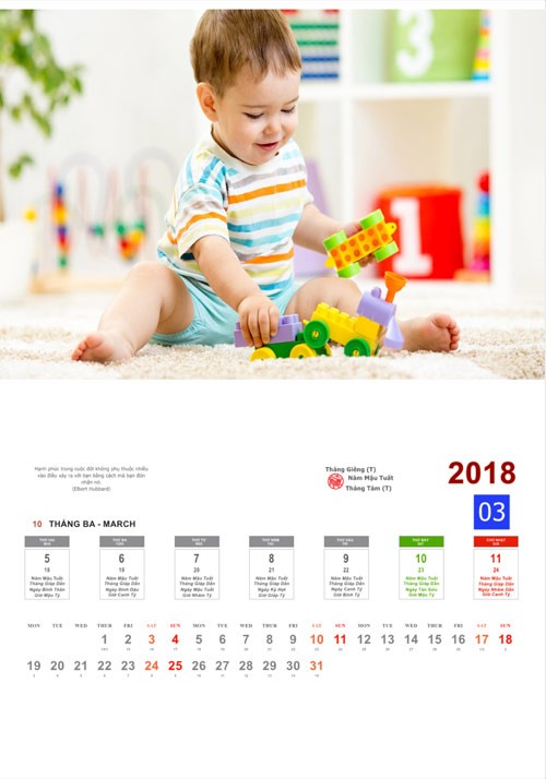 Tạo lịch treo tường bằng Cookcoo