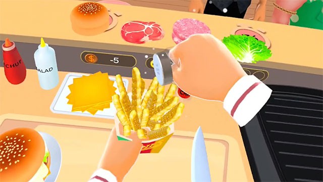 Trổ tài nấu ăn sáng tạo bằng cách kết hợp nguyên liệu tự do trong khi chơi Cooking Clash VR
